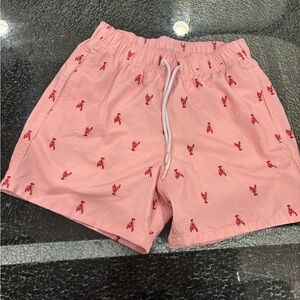 Hollister Pink Lobster Pattern Swim Shorts